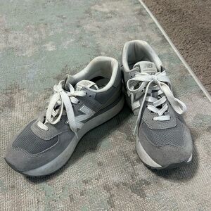 New Balance Gray and White Athletic Shoes